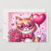Schattige kat/kitten voor Valentijnsdag Feestdagenkaart (Voorkant)