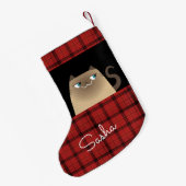 Schattige kat kleine kerstsok (Achterkant (Hangend))
