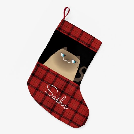 Schattige kat kleine kerstsok (Voorkant (Hangend))