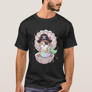 Schattige Kat Kleines Meermin Zeerover Halloween F T-shirt