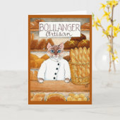 Schattige kat kleintje bakkerij bakker kaart (Gele Bloem)