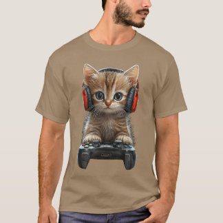 Schattige Kat Kleintje Gamer Gamen Spel Grappige r T-shirt
