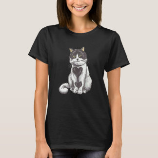 Schattige Kat Kleintje Hart Kat Kat Redding Adopti T-shirt
