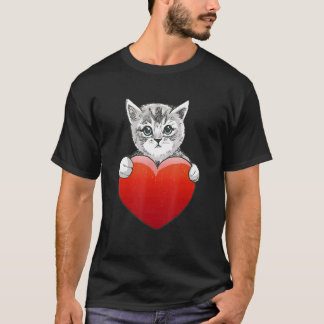 Schattige Kat Kleintje Liefde Kat Kat Redding Adop T-shirt