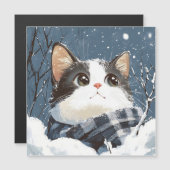Schattige kat knus winter sneeuw (Voorkant / Achterkant)