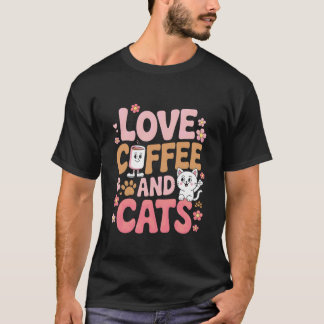 Schattige Kat Koffie Drinkers Barista's Cafe Bistr T-shirt