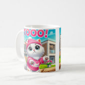 schattige kat koffiemok (Voorkant links)