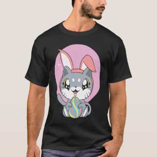 Schattige Kat Konijn Eieren Pasen Kostuum Katachti T-shirt