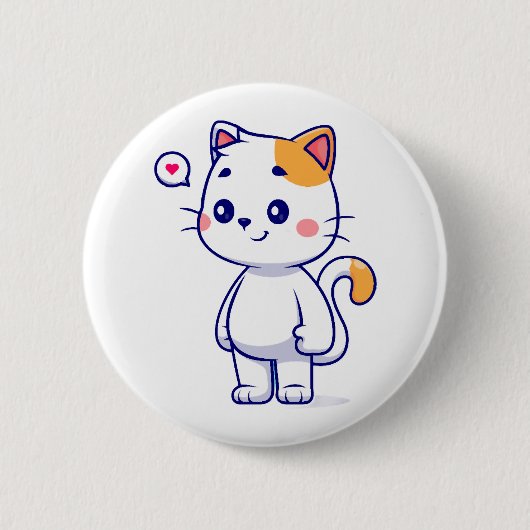 Schattige Kat Lach Ronde Button 5,7 Cm (Voorkant)