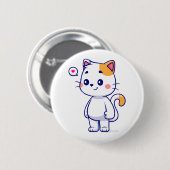 Schattige Kat Lach Ronde Button 5,7 Cm (Voorkant /achterkant)