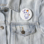 Schattige Kat Lach Ronde Button 5,7 Cm (In situ)