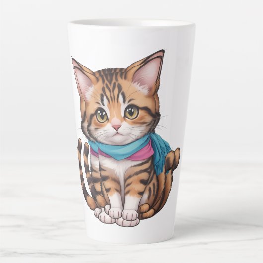 schattige kat latte mok (Voorkant)