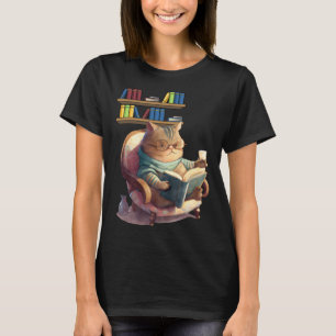 Schattige kat leest boek kat boekworms lezen t-shirt