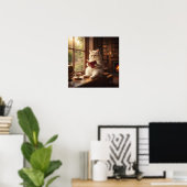 Schattige Kat Leest Poster (Thuiskantoor)
