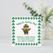 Schattige kat leprechaun St. Patrick's Day Feestdagenkaart (Staand voorkant)