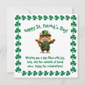 Schattige kat leprechaun St. Patrick's Day Feestdagenkaart (Voorkant)