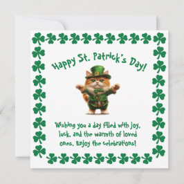 Schattige kat leprechaun St. Patrick's Day Feestdagenkaart