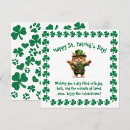 Schattige kat leprechaun St. Patrick's Day Feestdagenkaart