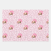 Schattige Kat Liefde Drie Custom Cat Foto's Inpakpapier Vel (Voorkant)