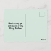 Schattige kat ligt bij kerstboom vakantie ansichtk briefkaart (Achterkant)