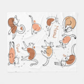 Schattige kat maait poot wit bruine kastanjemodern fleece deken (Voorkant (Horizontaal))