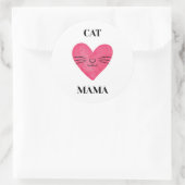 Schattige Kat Mama Ronde Sticker (Tas)