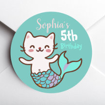 Schattige Kat Meermin Meowmaid Purrmaid Meisje Ver