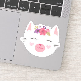 Schattige Kat meisje verjaardagsfeestje Sticker