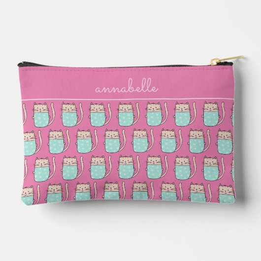 Schattige kat meisjes roze  etui (Achterkant)