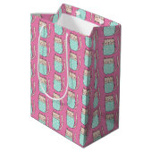 Schattige kat meisjes roze  medium cadeauzakje (Achterkant Gekanteld)