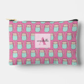 Schattige kat meisjes roze monogram etui (Voorkant)