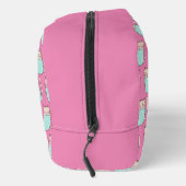 Schattige kat meisjes roze monogram toilettasje (Rechts)