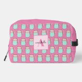 Schattige kat meisjes roze monogram toilettasje (Achterkant)