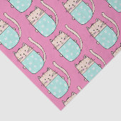Schattige kat meisjes roze tissuepapier (Detail)