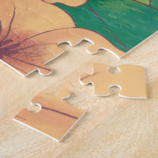 Schattige kat met bloemen legpuzzel (Zijkant)