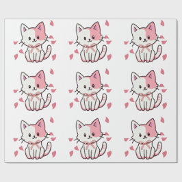 Schattige kat met een boog cadeaupapier