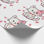 Schattige kat met een boog cadeaupapier (Hoek)