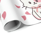 Schattige kat met een boog cadeaupapier (Rol Hoek)