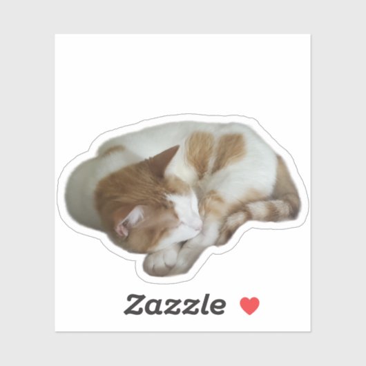 Schattige kat met gebroken hart sticker (Vel)