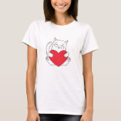 Schattige kat met hart t-shirt (Voorkant)