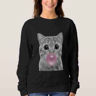 Schattige kat met kauwgom bubbel kat kauwt kauwgo trui