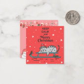 Schattige Kat met Kerst Notitiekaartje (Voorkant / Achterkant in situ)