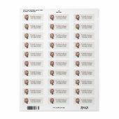 Schattige kat met kerstmuts kerst retouradres etiket (Full Sheet)