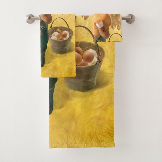 Schattige kat met kip op Boerderij Bad Handdoek (Insitu)