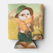 Schattige kat met kip op Boerderij Blikjeskoeler (Voorkant)