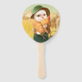 Schattige kat met kip op Boerderij Handwaaier (Voorkant)