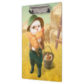 Schattige kat met kip op Boerderij Klembord (Links)