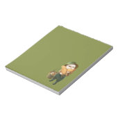 Schattige kat met kip op Boerderij Notitieblok (Linkerzijde)