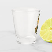 Schattige kat met kip op Boerderij Shot Glas (Links)