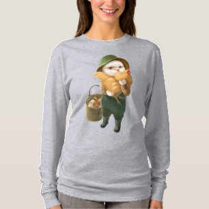 Schattige kat met kip op Boerderij T-shirt